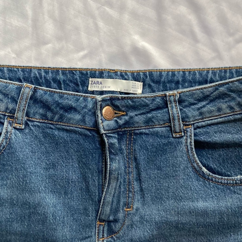 Zara Denim Skirt with 3 Slits - Picture 6 of 10